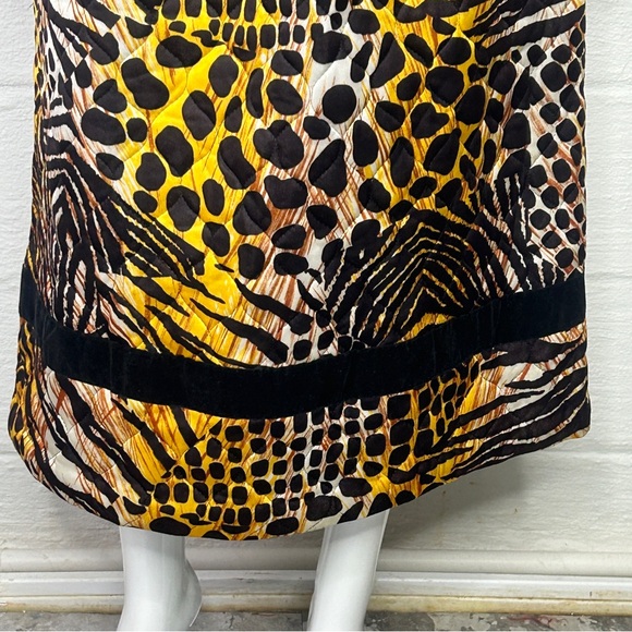 Vintage Dress 1960s Elaine Sklar Petite Small Long Sleeve Black and Animal Print - Picture 10 of 16